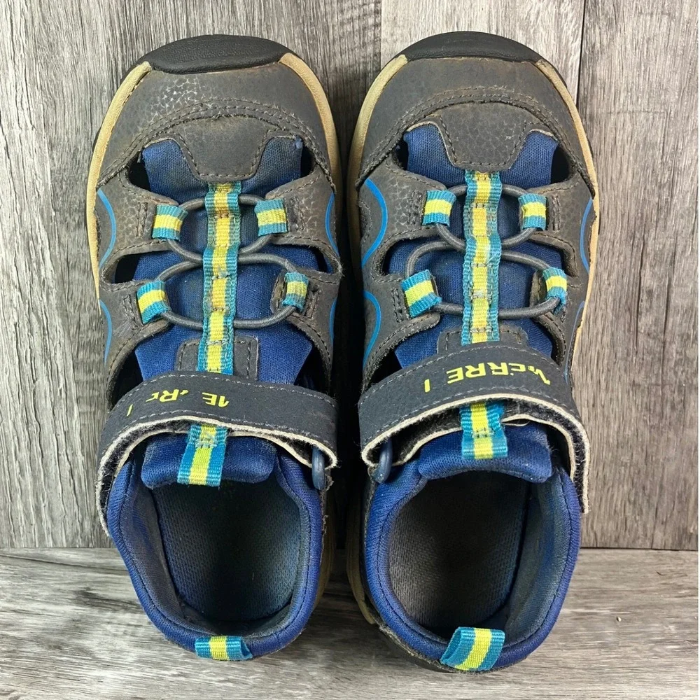 Merrell Hydro Hiker Kids Grey Blue Yellow Water Hiking Sandals MK262022 Size 12M